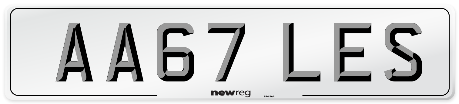 AA67 LES Number Plate from New Reg
